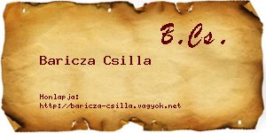 Baricza Csilla névjegykártya